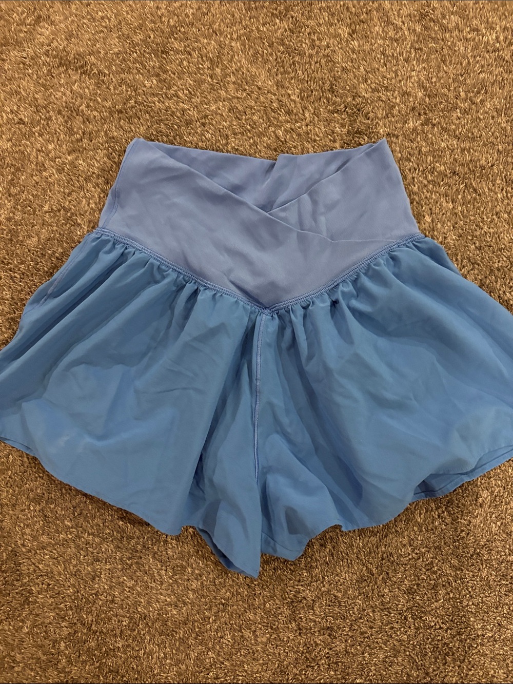aerie Light Blue Cross-Front Flow Skort